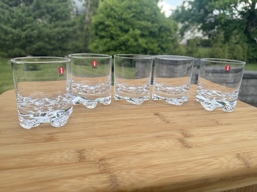 Iittala Gaissa Finland Old Fashioned Whiskey Glass 6 oz ~ Set Of 5